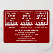 Rood Bedrijfs Merk op Kerstmisrechthoek Folie Feestdagenkaart (Achterkant)