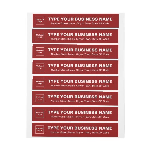 Rood bedrijfsomslag rond het etiket van het Adres  (Vel)
