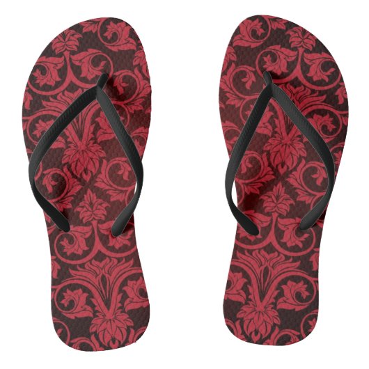 Rood behang 2 teenslippers (Voetbed)