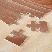 Rood, beige en gele streping in de wind en legpuzzel (Zijkant)