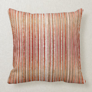Rood, beige en wit gestreept patroon kussen