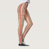 Rood, beige en wit gestreept patroon leggings (Rechts)