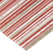Rood, beige en wit gestreept patroon tafelkleed (Gekanteld)
