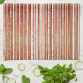 Rood, beige en wit gestreept patroon theedoek (Gevouwen)