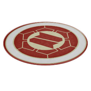  rood beige japan hattori kamon oosters snijplank