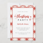 Rood & Beige Tartan Plaid Script Kerstfeest Kaart (Voorkant)
