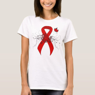 Rood bewustzijn, lint met vlinder t-shirt