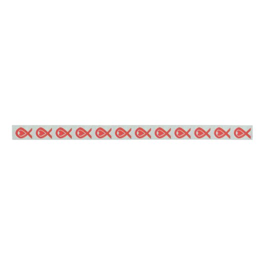 Rood bewustzijn Ribbon Heart Custom Design Ribbons Grosgrain Lint (Voorkant)