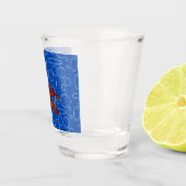 Rood Bi-vliegtuig op blauwe cirkels en lussen glas (Rechts)