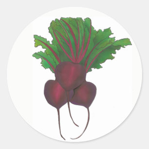 Rood bier Bunch Vegetable Vegetarian Gardening Foo Ronde Sticker