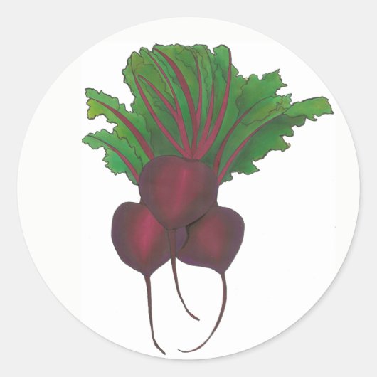 Rood bier Bunch Vegetable Vegetarian Gardening Foo Ronde Sticker (Voorkant)