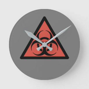 Rood biogevaarbord ronde klok