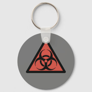 Rood biogevaarbord sleutelhanger