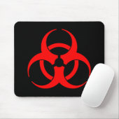 Rood biogevaarsymbool Mousepad Muismat (Met muis)