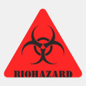 Rood BIOHAZARD Waarschuwingsetiket Halloween Props Driehoek Sticker (Voorkant)