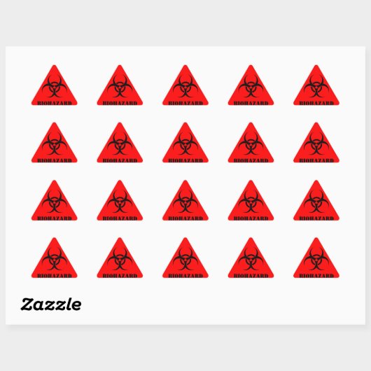 Rood BIOHAZARD Waarschuwingsetiket Halloween Props Driehoek Sticker (Vel)