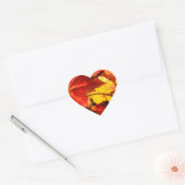 Rood blad geel blad gouden herfst bladeren hart sticker (Envelop)