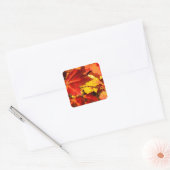 Rood blad geel blad gouden herfst bladeren vierkante sticker (Envelop)