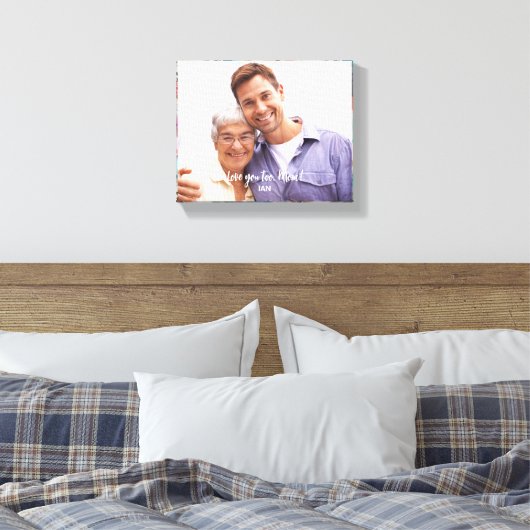 Rood Blauw Abstract Bloemenpatroon Rand Foto Canvas Afdruk (Insitu (Slaapkamer))