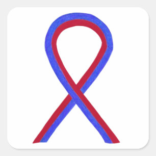 Rood & blauw Awareness Ribbon Custom Sticker Decal