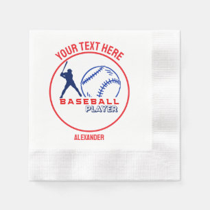 Rood Blauw Baseball Meisje Jongen Verjaardagsfeest Servet