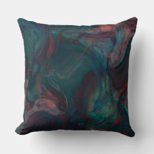 rood, blauw, blauwgroen en Paarse Marmer abstract Kussen