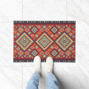 Rood Blauw Blauwgroen Sinaasappel Geel Oosters Kil Deurmat