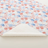 Rood Blauw Bloemen Sherpa Deken (3/4)