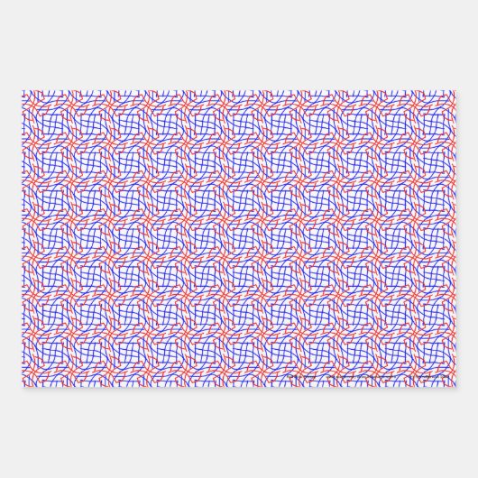 Rood Blauw Boogie Wrapping Paper Sheets (Voorkant 2)