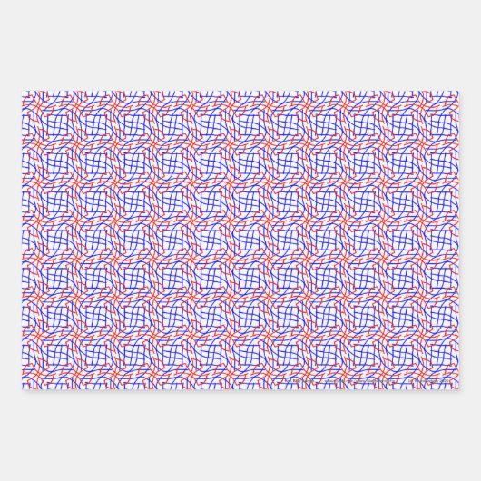 Rood Blauw Boogie Wrapping Paper Sheets (Voorkant)
