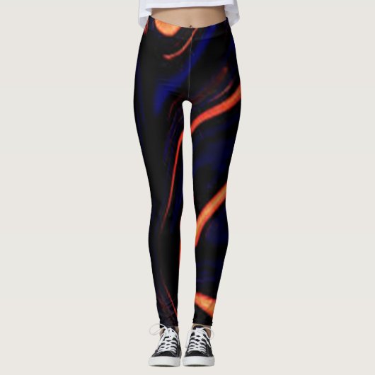 Rood blauw bruin koele kleur eenvoudig Modern Roze Leggings (Voorkant)