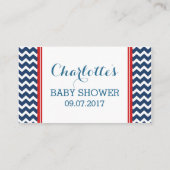 Rood Blauw Chevron Baby shower Boek Aanvraag Kaart (Achterkant)