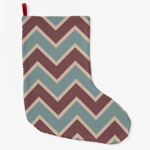 Rood Blauw Chevron Stripes Grote Kerstsok