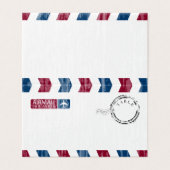 Rood Blauw Distressed Airmail Wedding Kaart (Buitenkant ongevouwen)