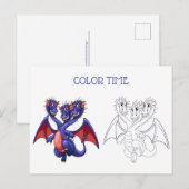 Rood Blauw Drie Hoofd Dragon Kleurenactiviteit Briefkaart (Voorkant / Achterkant)