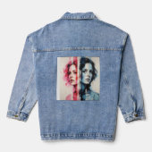 Rood & Blauw Dualiteit - Tweelingportretten in Abs Denim Jacket (Achterkant)
