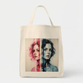 Rood & Blauw Dualiteit - Tweelingportretten in Abs Tote Bag
