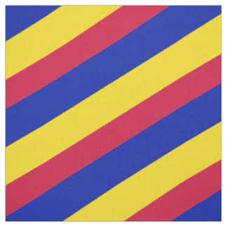 Rood, blauw en geel gestreepte patroon stof