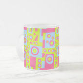 Rood, Blauw en Geel/Groen Contructivistische stijl Matglas Koffiemok (Voorkant links)