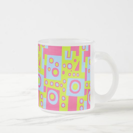 Rood, Blauw en Geel/Groen Contructivistische stijl Matglas Koffiemok (Rechts)