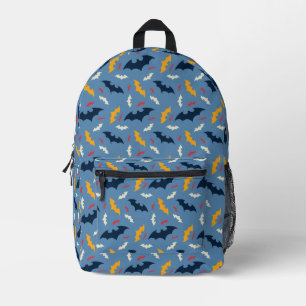 Rood, Blauw en Geel Vleermuis Logo Patroon Bedrukte Rugzak
