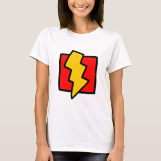Rood blauw en gele bliksembolt t-shirt