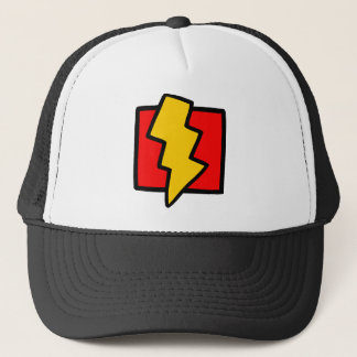 Rood blauw en gele bliksembolt trucker pet
