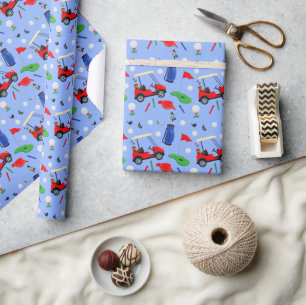 Rood blauw en groen golf cadeaupapier