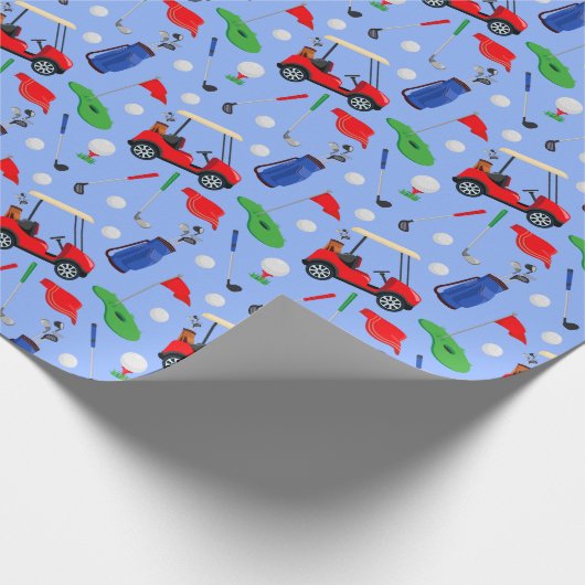 Rood blauw en groen golf cadeaupapier (Hoek)
