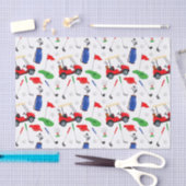 Rood blauw en groen golf tissuepapier (Craft)