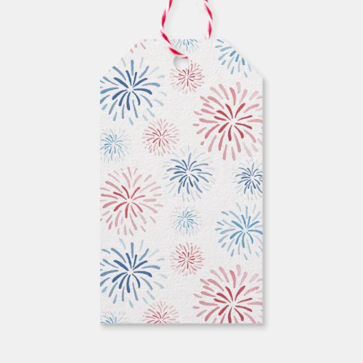 Rood Blauw Firecracker 5e Verjaardag Party Favor T Cadeaulabel (Achterkant)