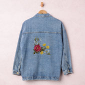 Rood Blauw Geel Bloemen Bloemen Bloemen Denim Jacket (Hangar)