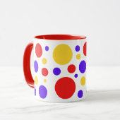 Rood Blauw Geel Cirkels Stippen Mok (Voorkant links)