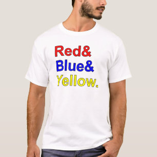 Rood Blauw Geel Primaire Kleuren T-shirt